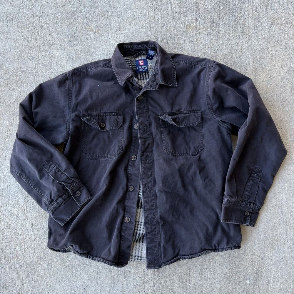Men’s Chaps Flannel Blanket Lined Canvas Jacket Size Large
